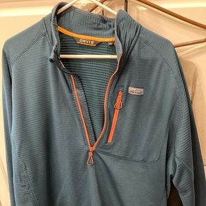 Men’s Orvis teal quarter zip